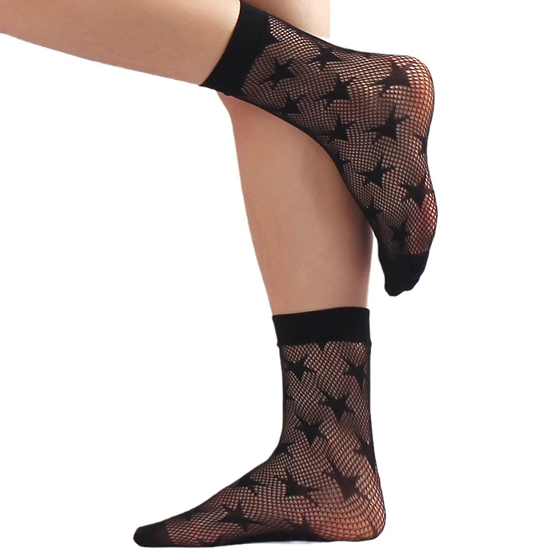 

Sexy Stars Socks Women Hollow Out Lace Socks Summer Luxury Women Fishnet Socks Calcetines De Seda Mujer