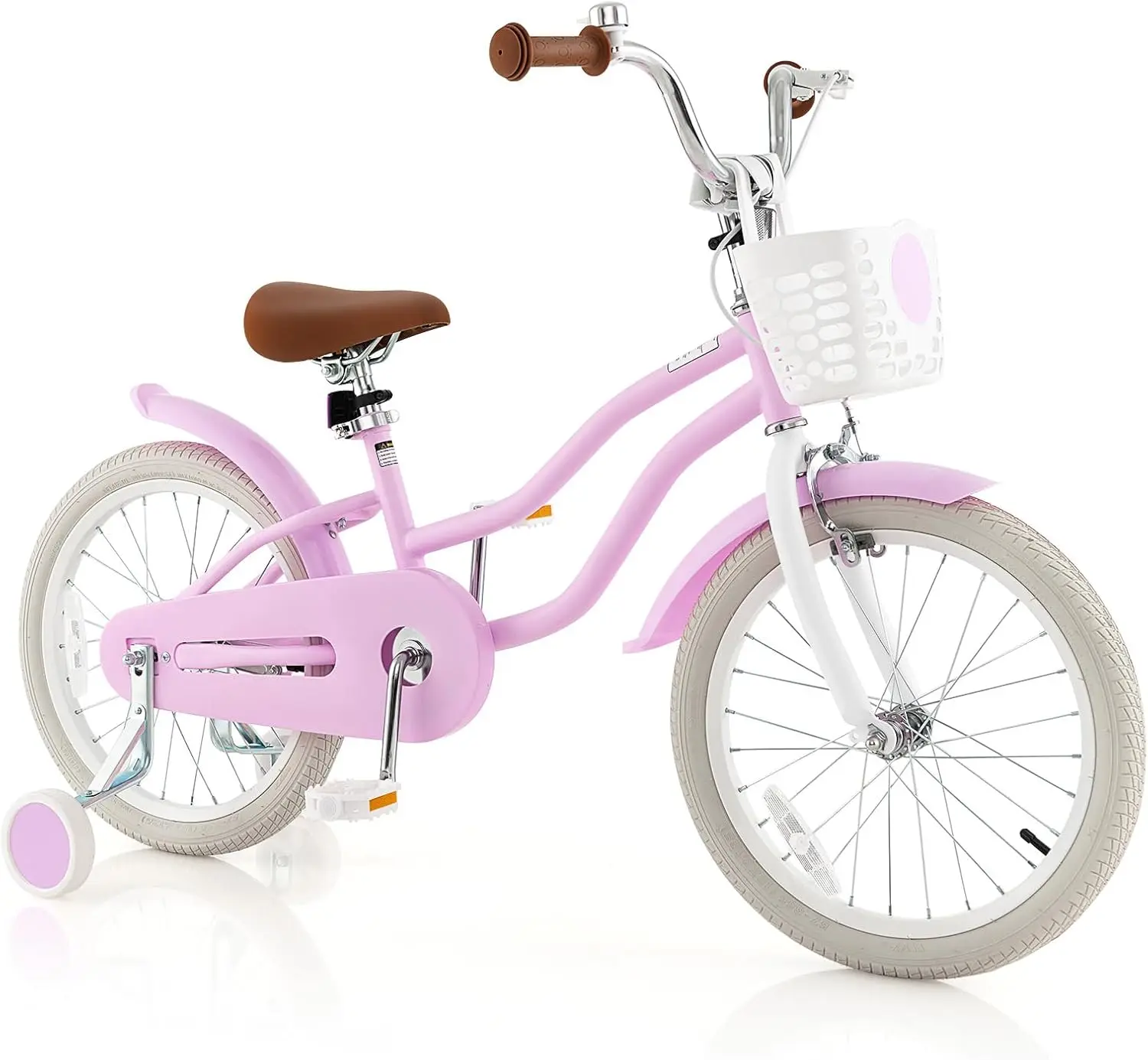 จักรยานเด็กเล่นสำหรับเด็กชายและเด็กหญิงอายุ3-8ปีจักรยานเด็ก18นิ้วพร้อมล้อฝึกซ้อมขาตั้งเบรคคู่ที่นั่งแบบปรับได้