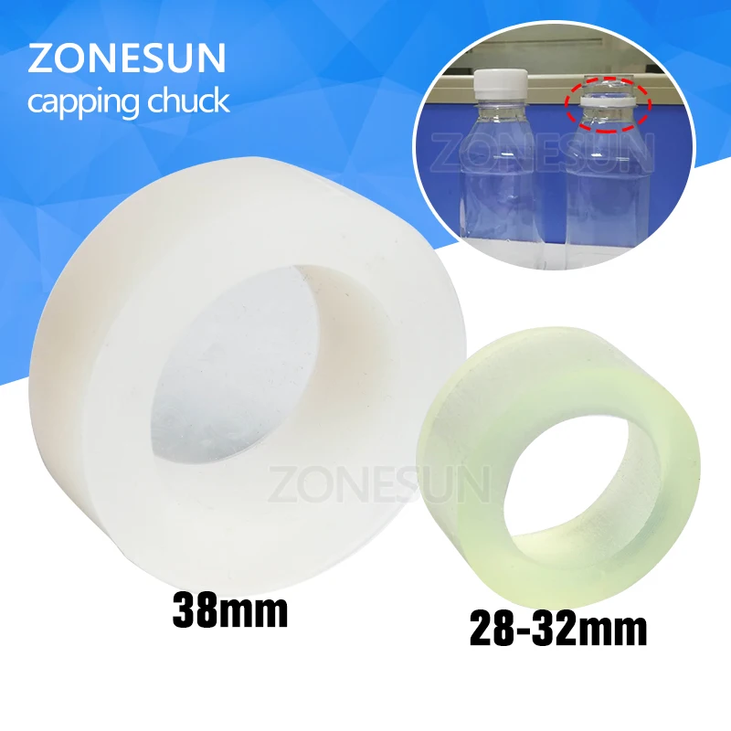 ZONESUN capping Machine chuck cap for capper 28-32mm 38mm 10- 50mm round plastic bottle with security ring silicone capping