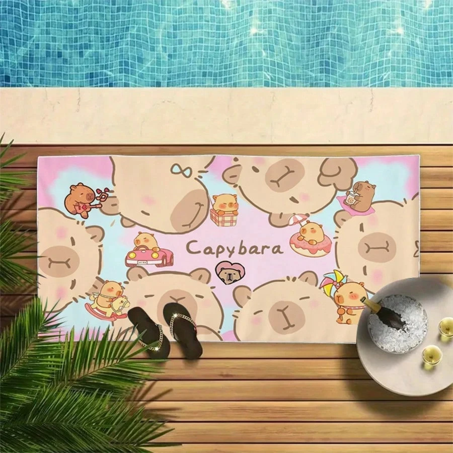 Capybara Cartoon Beach Towel Q - Towel Small Sport 评论和价格