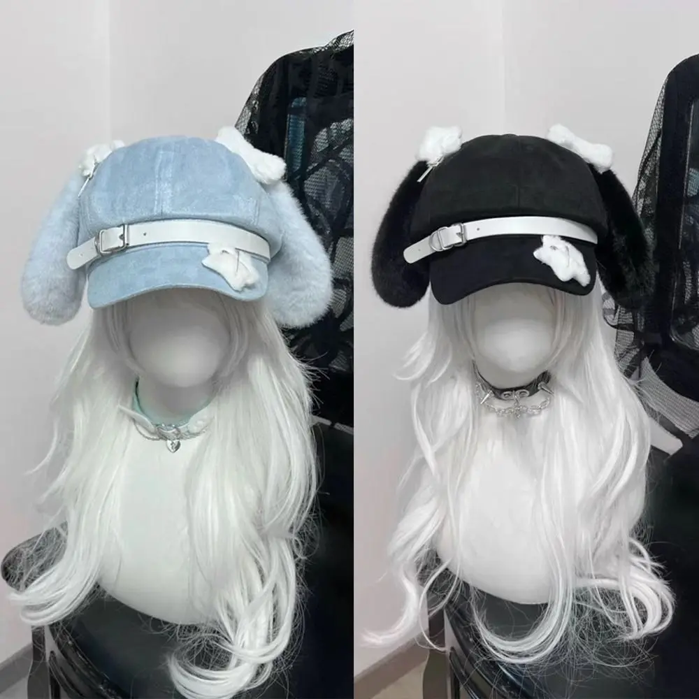 Cute Sweet Style Women's Berets Soft Fabric Winter Accessories Newsboy Hat Dog Eared Trendy Headwear Cosplay Events