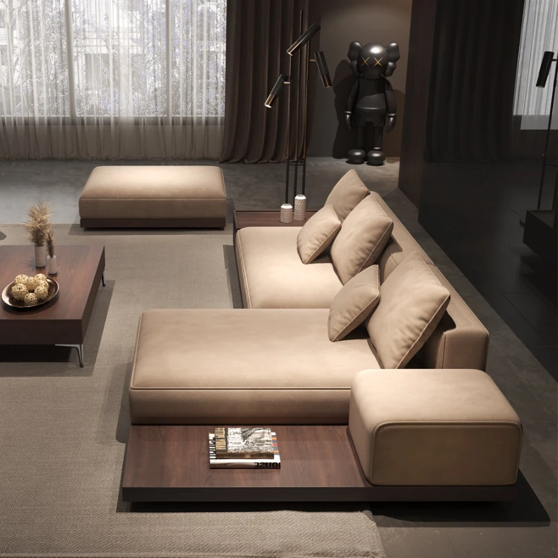 أريكة Wabi Sand على الطراز الياباني من القماش الخشبي الصلب، فيلا كبيرة، أرضية مسطحة، شقة صغيرة B & B، أريكة إبداعية فاخرة خفيفة