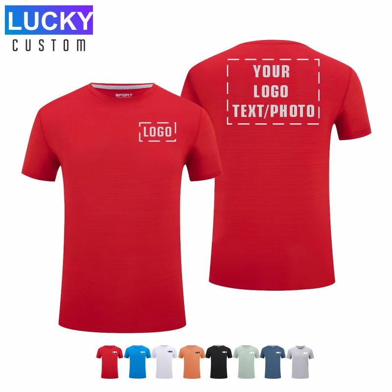 

Custom LOGO Quick Drying T-shirt With Printed Front And Back Customized With Your Own Logo Text Photo Company Group Clothing