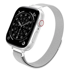 Slim Milanese loop For apple Watch band 44mm 40mm 45mm 49mm 41mm 42mm Bracelet iwatch Series 10 11 9 6 SE 7 8 Ultra 2 3 strap