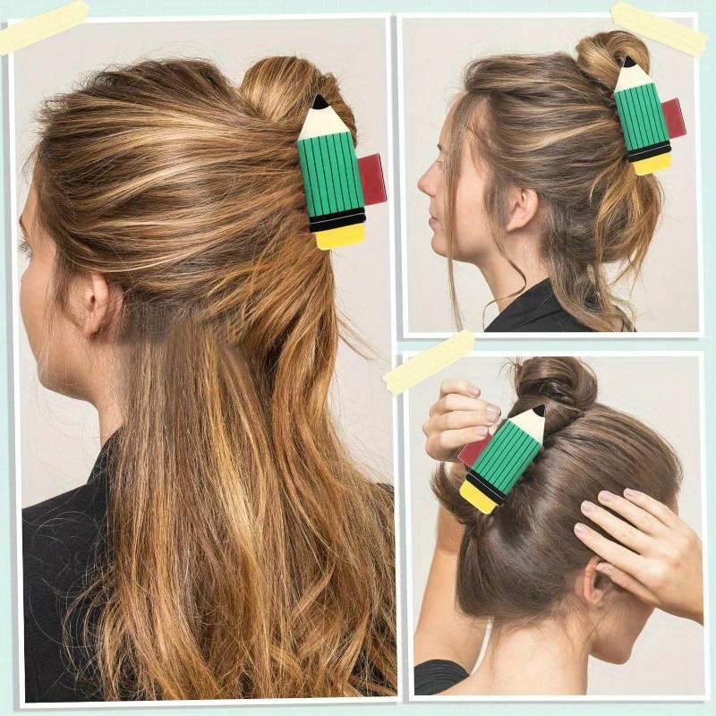 Nieuwe Creatieve Simulatie Potlood Haarclip Voor Dames Schattige Krullend Haar Paardenstaart Haai Clip Mode Meisje Haar Accessoire