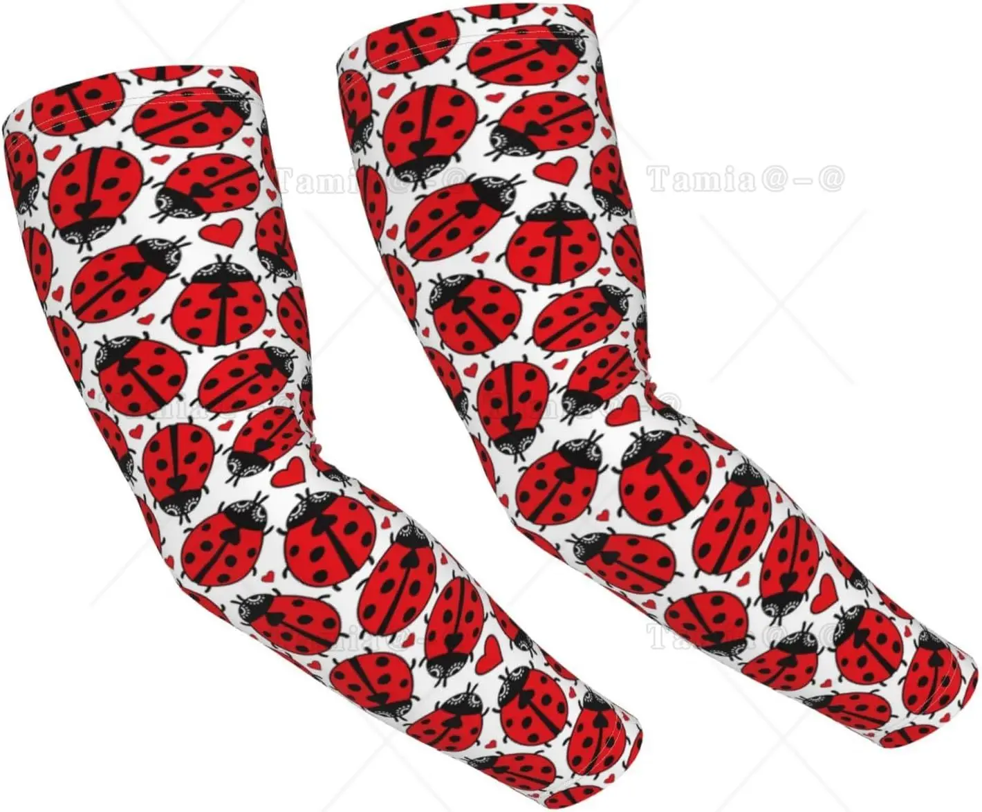 Floral Doodle Ladybird Love Print Arm Sleeves Cooling UV Sun Protection Sports Compression  for Men Women Golf Basketball