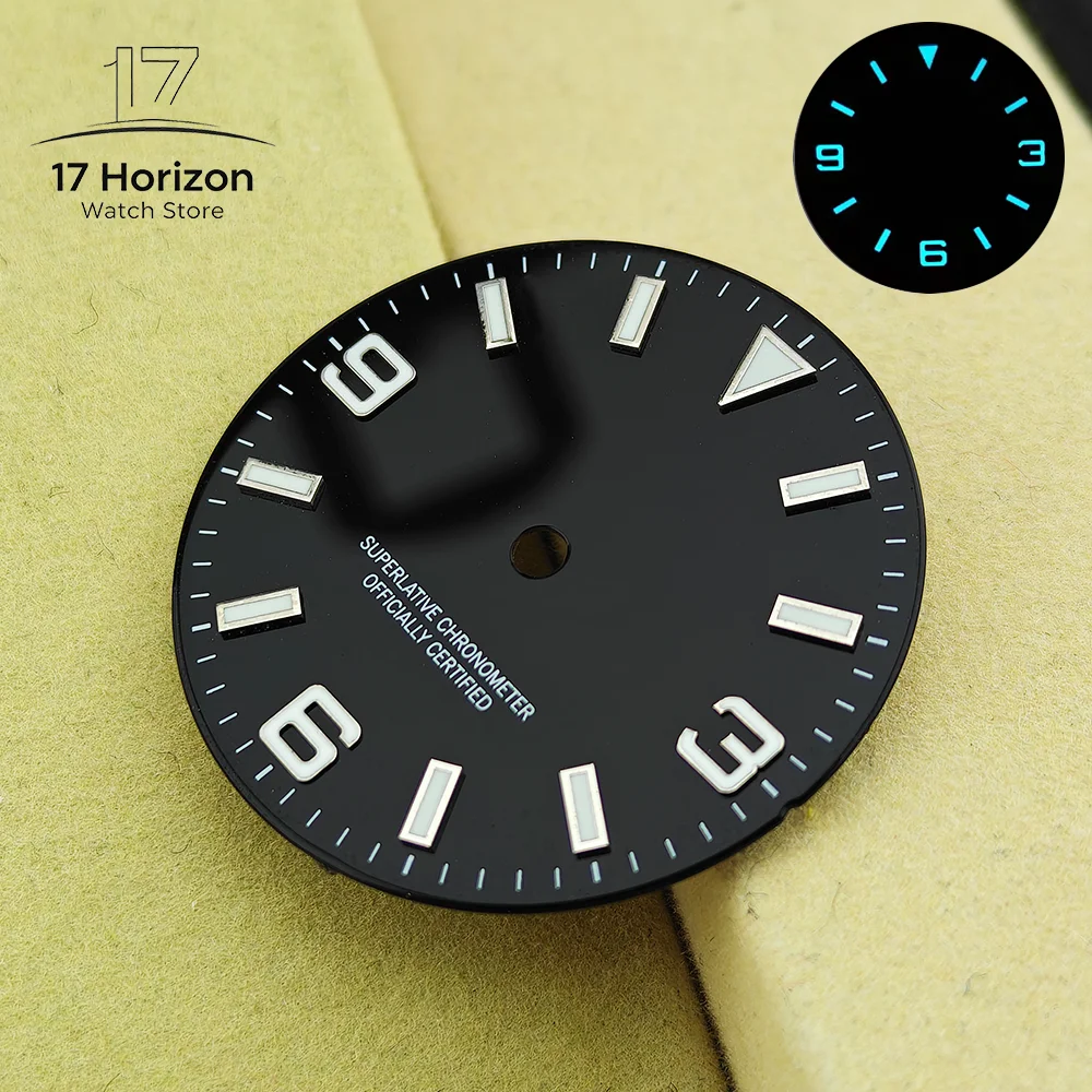 NH35 28.5mm Smooth Dials Fit For NH35 Movement Fit For Explorer 3-6-9 Design Wristwatches Dial Accessory Parts Replacement C3 Gr