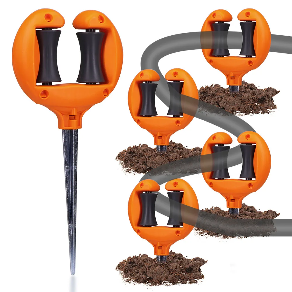 

Garden Hose Guide Nail with Metal Pointed Stake Anti-winding Water Pipe Fixing Roller for Outdoor Lawn Yard Irrigation Supplies