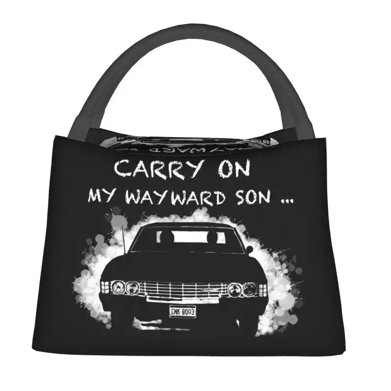 Carry On My Wayward Son Insulated Lunch Bag for Women Leakproof Supernatural TV Cooler Thermal Lunch Box Office Picnic Travel