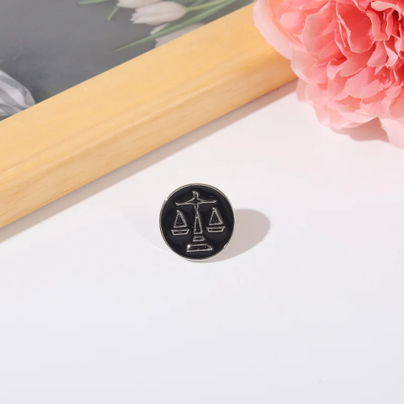 Libra Metal Brooch Pins Denim Hat Badge Collar Jewelry dress jeans Gift for Women kids