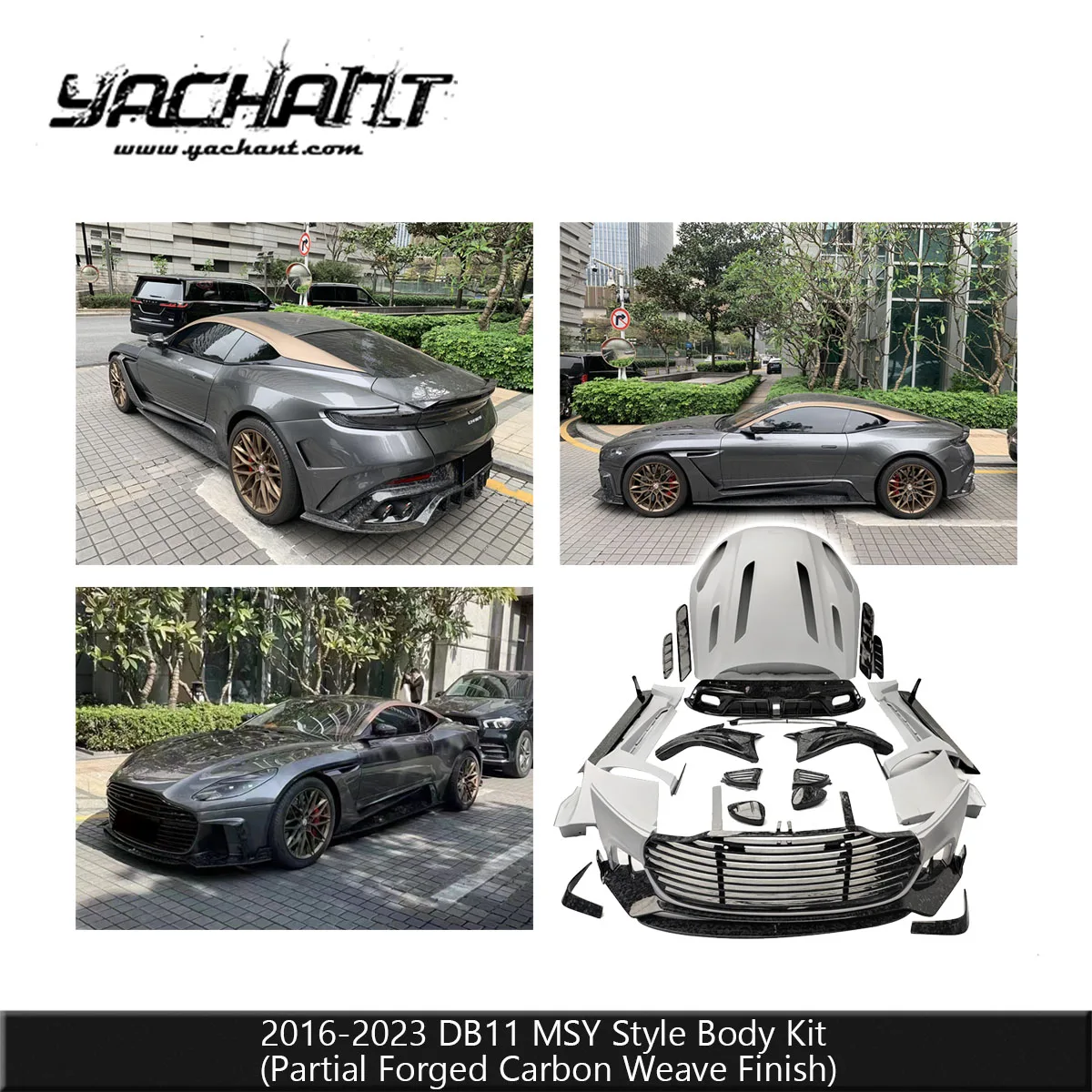 Can Ship EU Dry Carbon MSY Style Body Kit Fit For 2016-2023 DB11 Coupe Conversion Kit Partial Forged Carbon Weave Finish