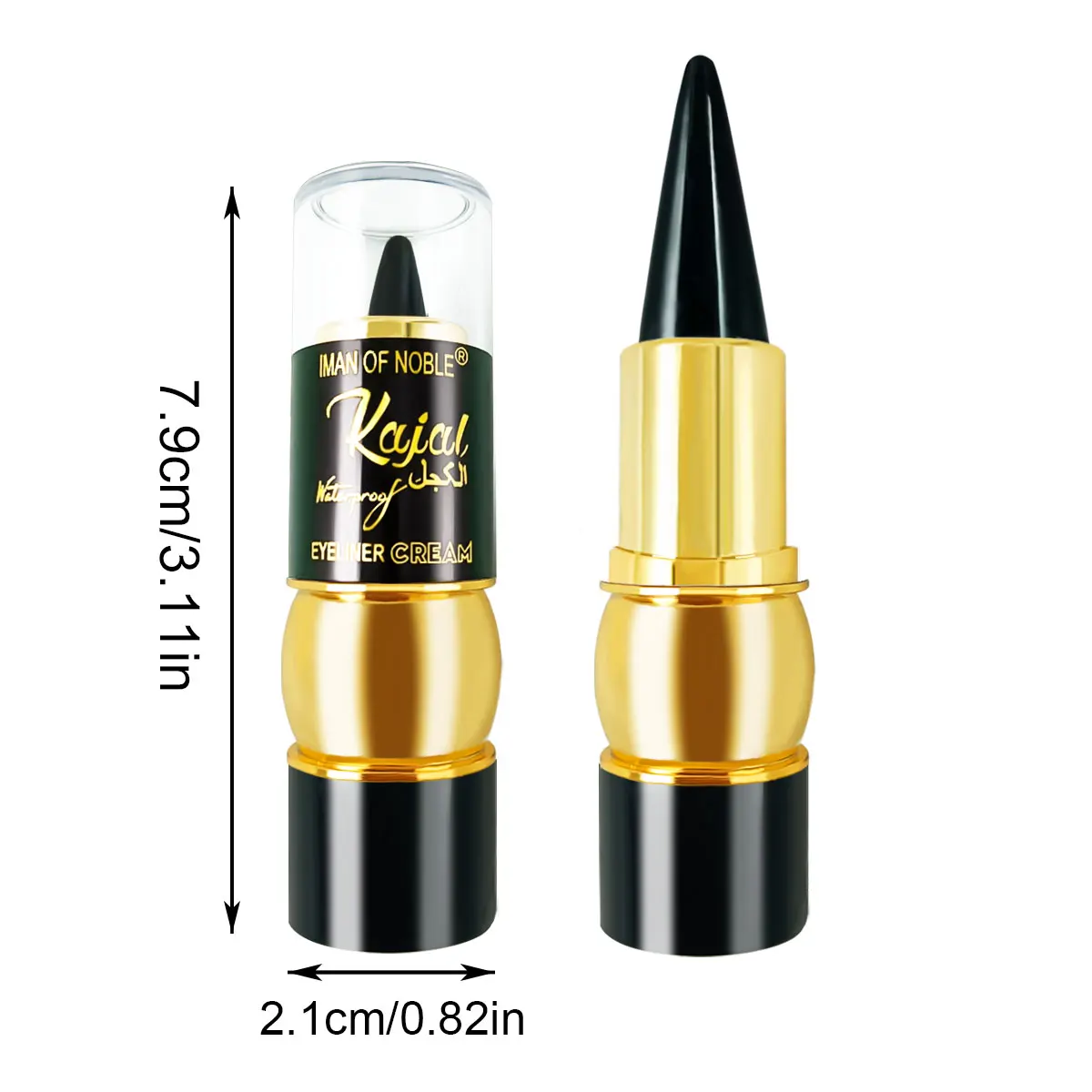 WHITE/Black Tube Lipstick-style Ribbon Eyeliner Black Lasting Portable Natural Eye Waterproof Liner Pen Cream