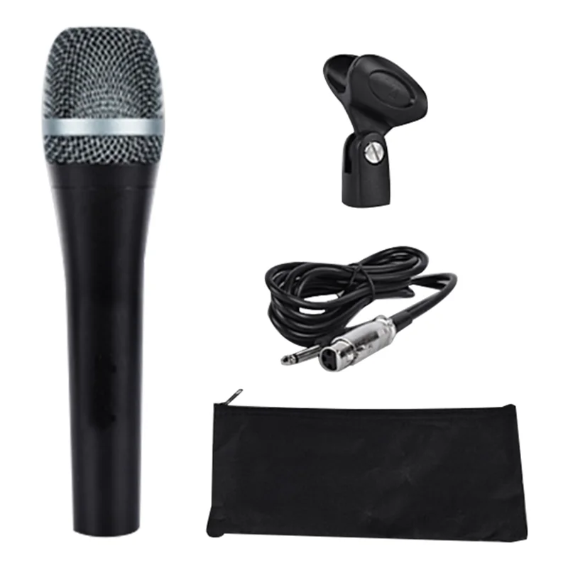 -A25M E945 Microfone vocal supercardioide dinâmico com fio, microfone portátil para apresentações ao vivo, karaokê e gravação em estúdio