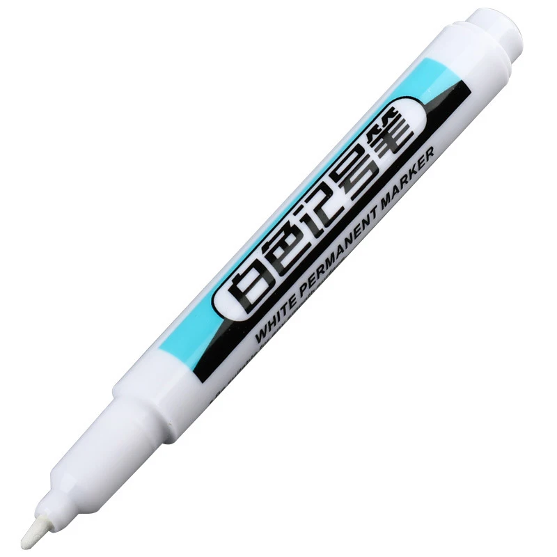 White Permanent Paint Pen Set, marcador de buraco profundo, madeira, rocha, plástico, vidro, pedra, metal, lona, cerâmica, 0.7mm, 1.0mm, 2.5mm, 1Pc