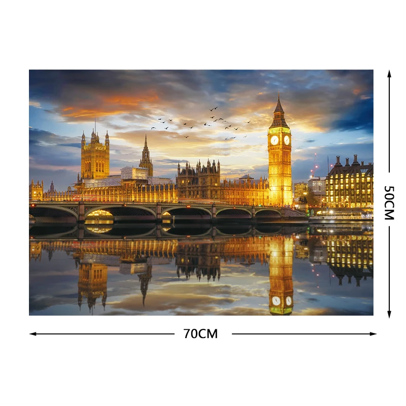 70*50cm Adult Puzzle 1000 Pieces Paper Jigsaw Puzzles London Night Famous Paintings Series Learning Education Craft Toys Gifts