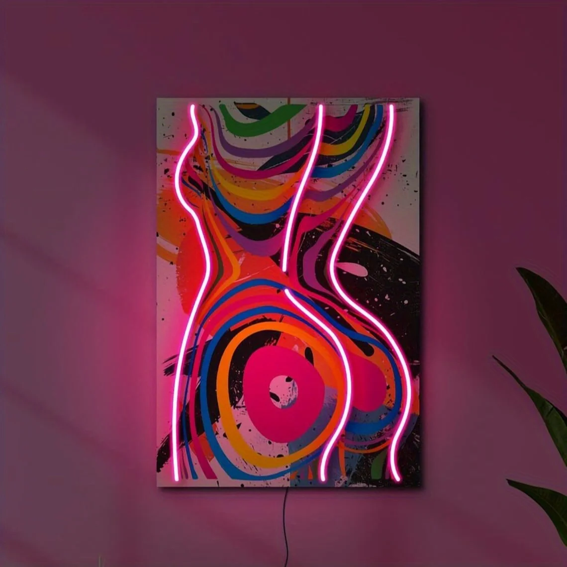 

Ladies' Body UV Printed Art Neon Sign LED Neon Light for Wall Decor USB Powered for Bedroom Art Museum Gifts for Art Enthusiasts
