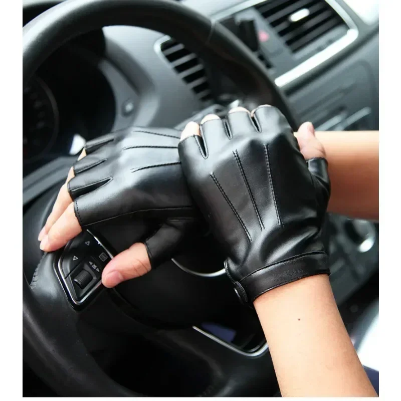قفازات جديدة للرجال والنساء من جلد البولي يوريثان الأسود قفازات قيادة دافئة قفازات مقاومة للماء بشاشة تعمل باللمس