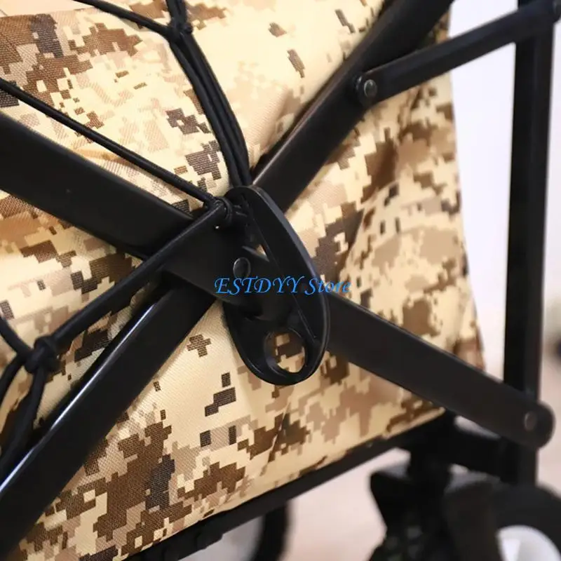 G6DE Beach Cart Wagon Cart Heavy Duty Tie Rod Tool Camping Accessory Elastic Cargo Net Folding Wagon Cart Folding Cargo Net