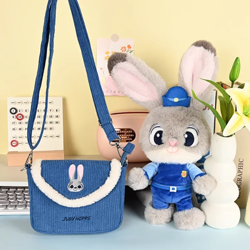 Anime Disney Figure Around Judy Crossbody Plush Doll Cute Rabbit Police Officer Bag Student Commuter Girl Handbag Gift