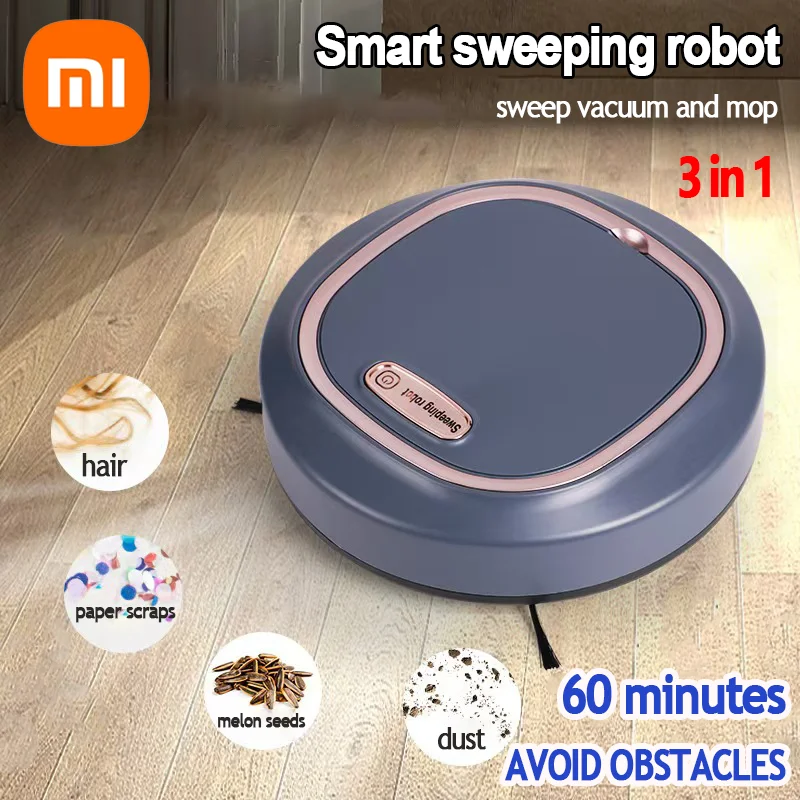 Xiaomi Smart Sweeping Robot เครื่องดูดฝุ่นขนาดเล็กเงียบ Sweep Mop Brush เครื่องทําความสะอาดอัจฉริยะมัลติฟังก์ชั่นสามในหนึ่งเดียว