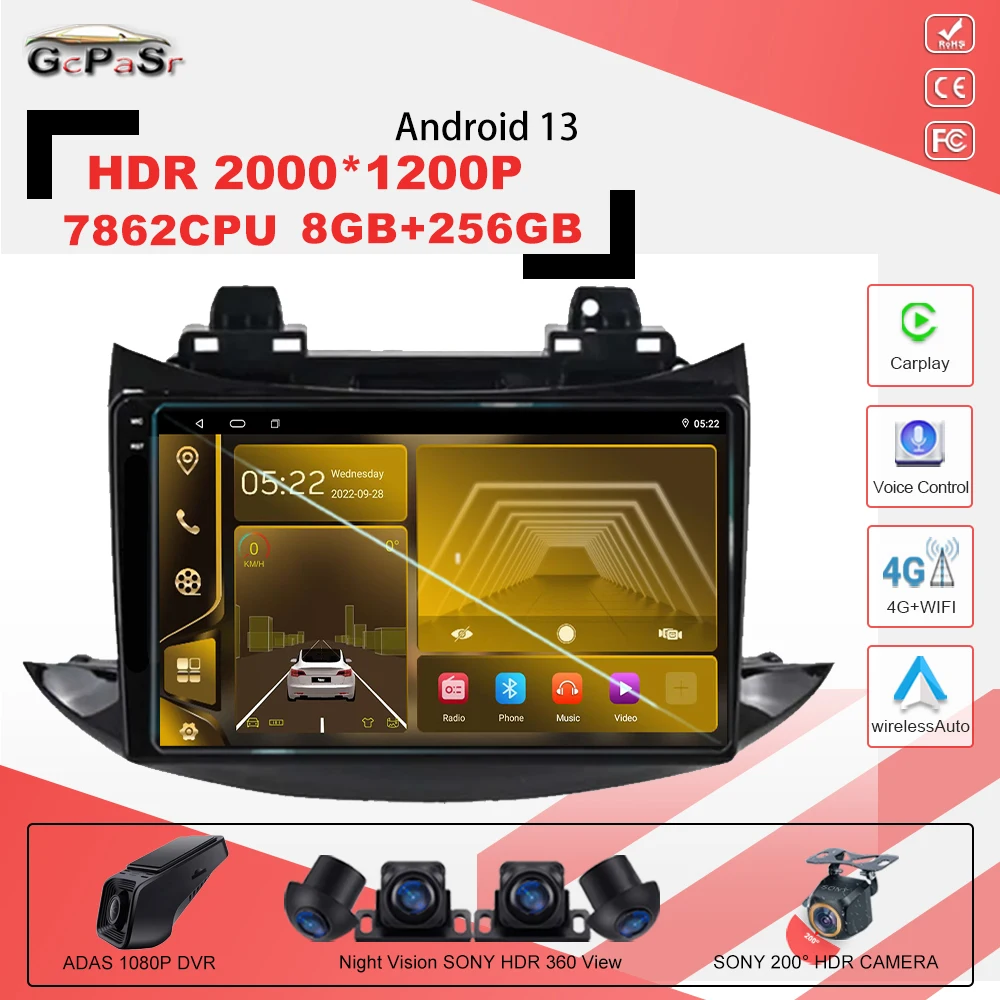 Car Radio For Chevrolet Tracker 3 2013 -2020 Android 13 Multimedia Video GPS Navigation Stereo Player 7862CPU Auto Head Unit 4G