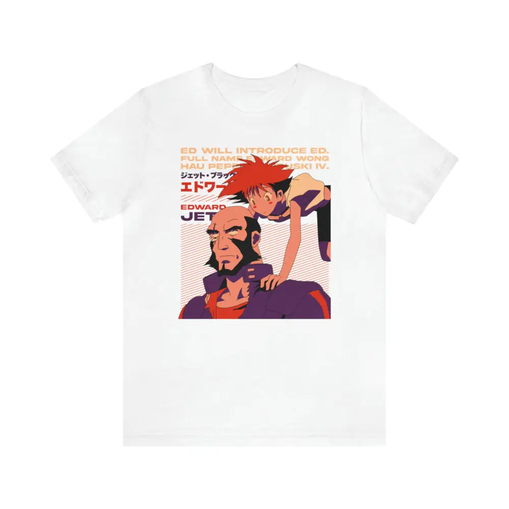 Jet Black and Ed anime graphic tees, Cowboy Bebop tshirt, anime shirt