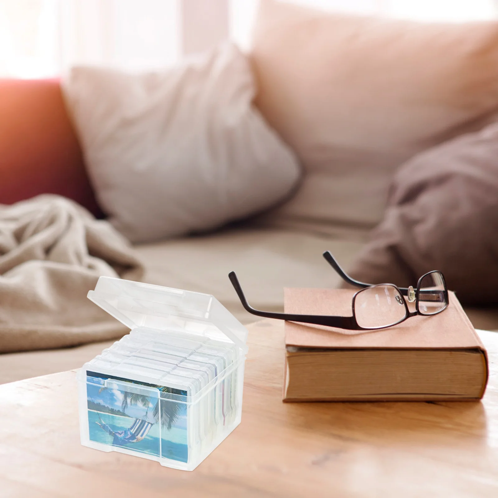 

1Set Greeting Card Storage Box Waterproof Photo Case Box Divider Design Strong Cards Organizer for Postcards Envelopes Photos