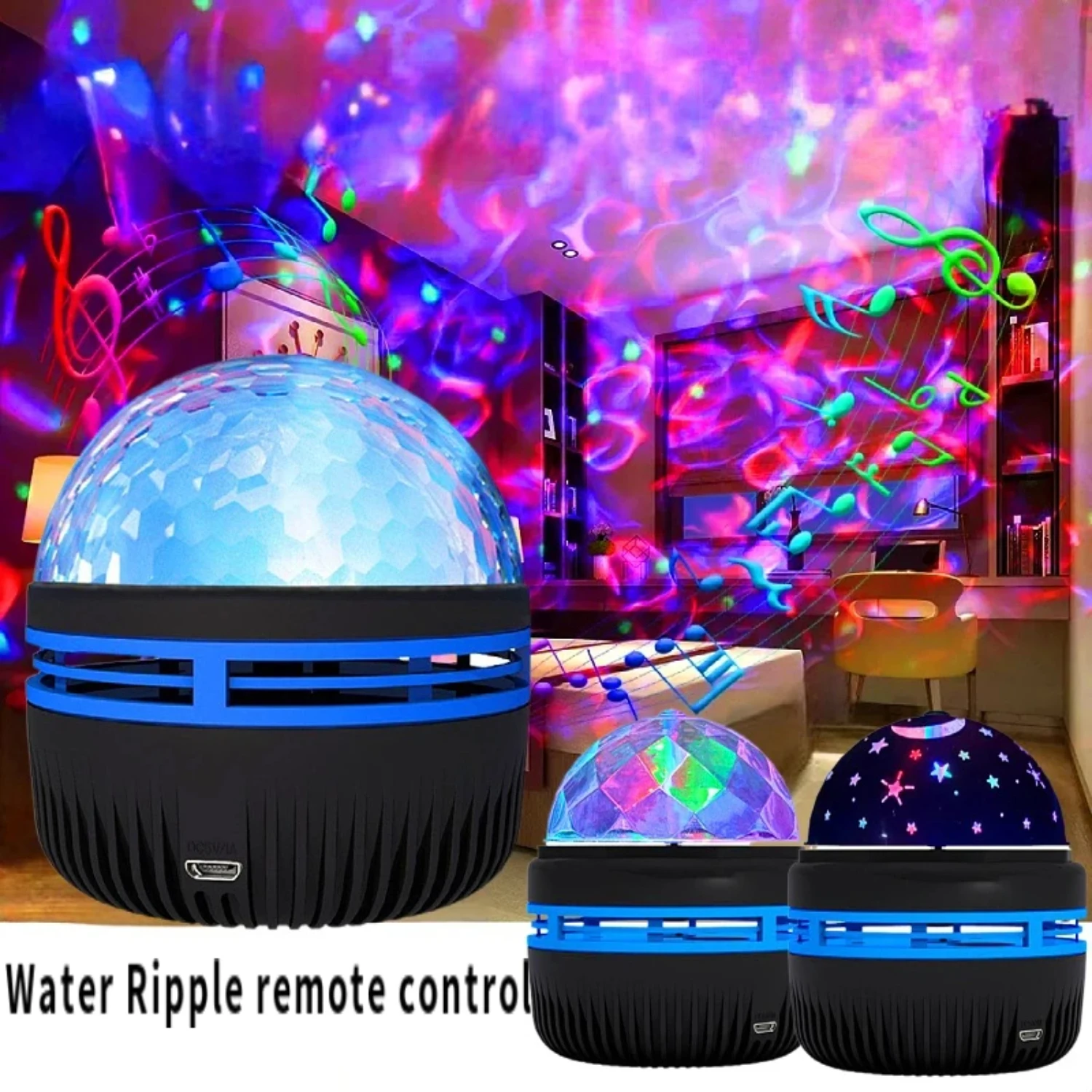 

New Water Ripple remote control magic ball projection lamp creative table lamp romantic decoration night lamp star Aurora colorf