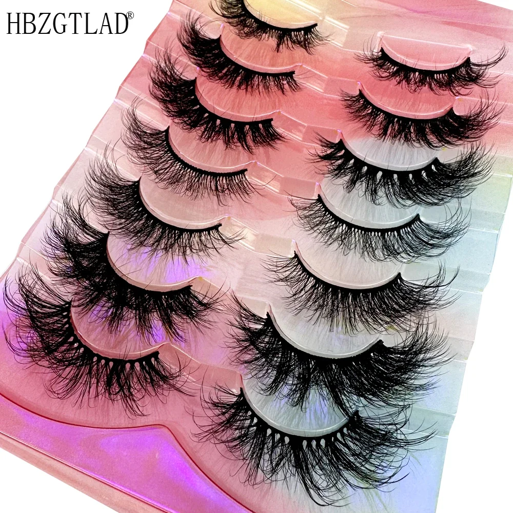 NEW 7Pairs Natural Mink Eyelashes Handmade Soft Long False Eyelash Thick Winged Cat Eye Fake Lashes Beauty Makeup Lash Extension