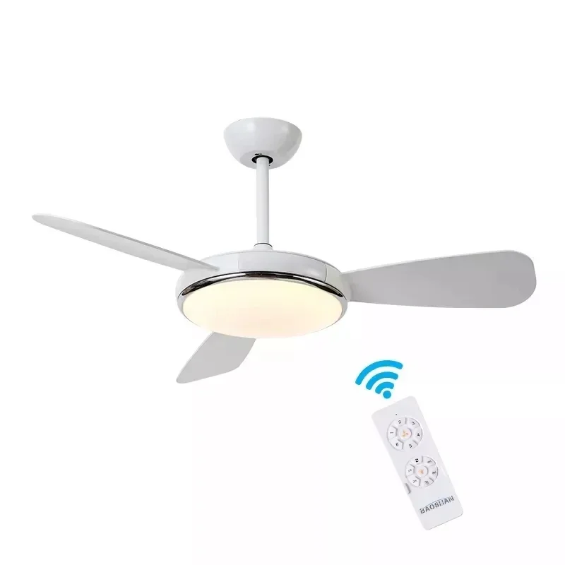 Factory Supply Quiet Dc 52 Inch White ABS Blades Ceiling Fan Light with Remote Control