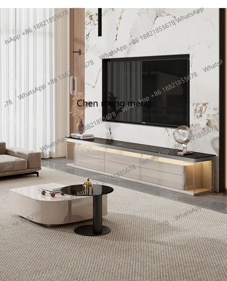 

Italian light luxury high-end floor TV cabinet living room home coffee table
