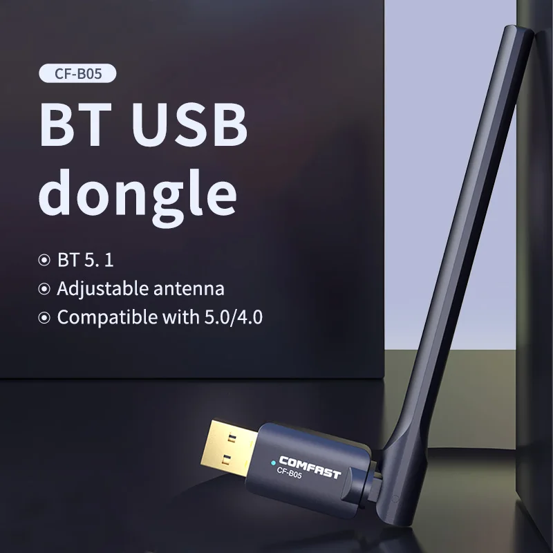 COMFAST-Adaptador USB Bluetooth 5,1, transmisor receptor de Audio y música, 2,4 GHz, 3Mbps, Win10 para altavoz de PC/11