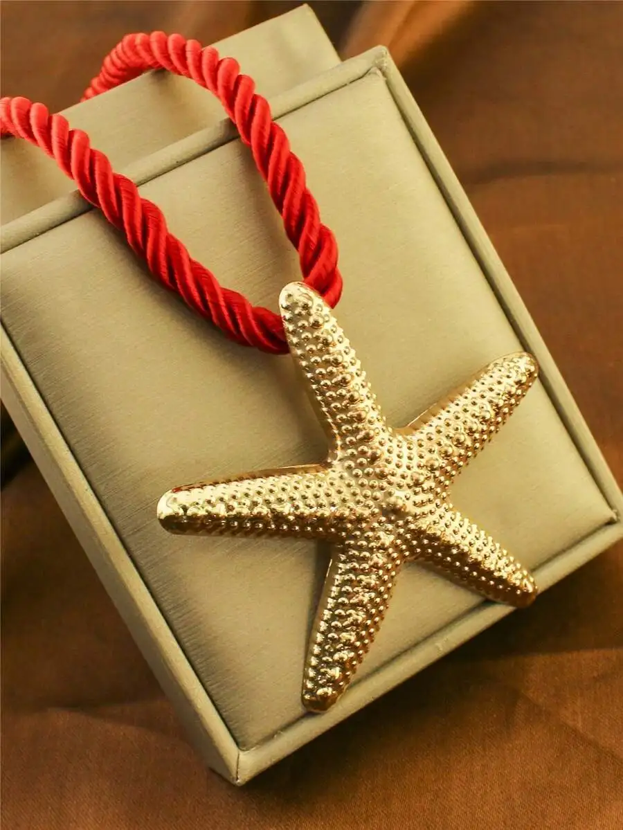 

Beach Style Exaggerated Starfish Pendant Chunky Rope Necklace For Vacation