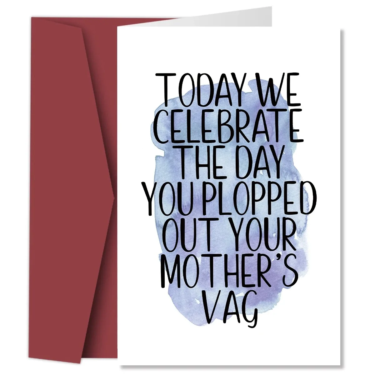 1PC Humorous Birthday Card,Funny Rude Birthday Card For Him or Her,Today We Celebrate The Day You Plopped Out Your Mothers Vag