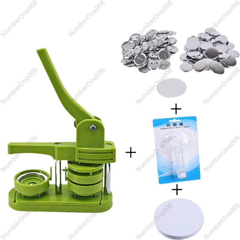 Green Rotating Set Bar Making Machine Set DIY Tinplate Badge Round Cutter Round Paper