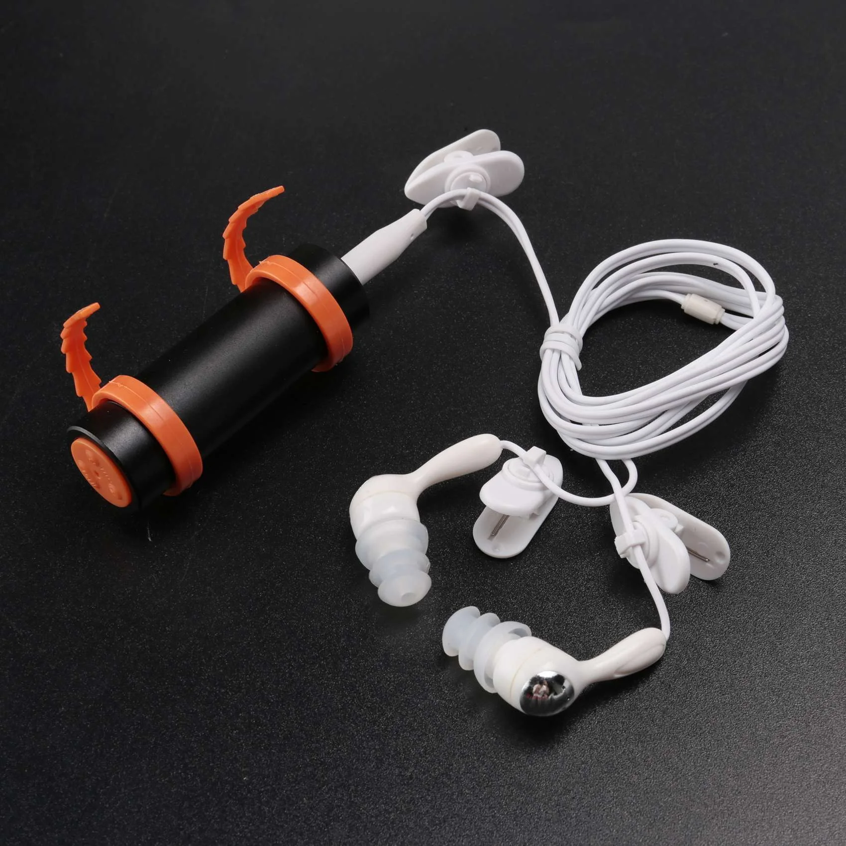 SMIEA 4GB USB MP3 Player waterproof swimming diving surfing black headset FM Radio