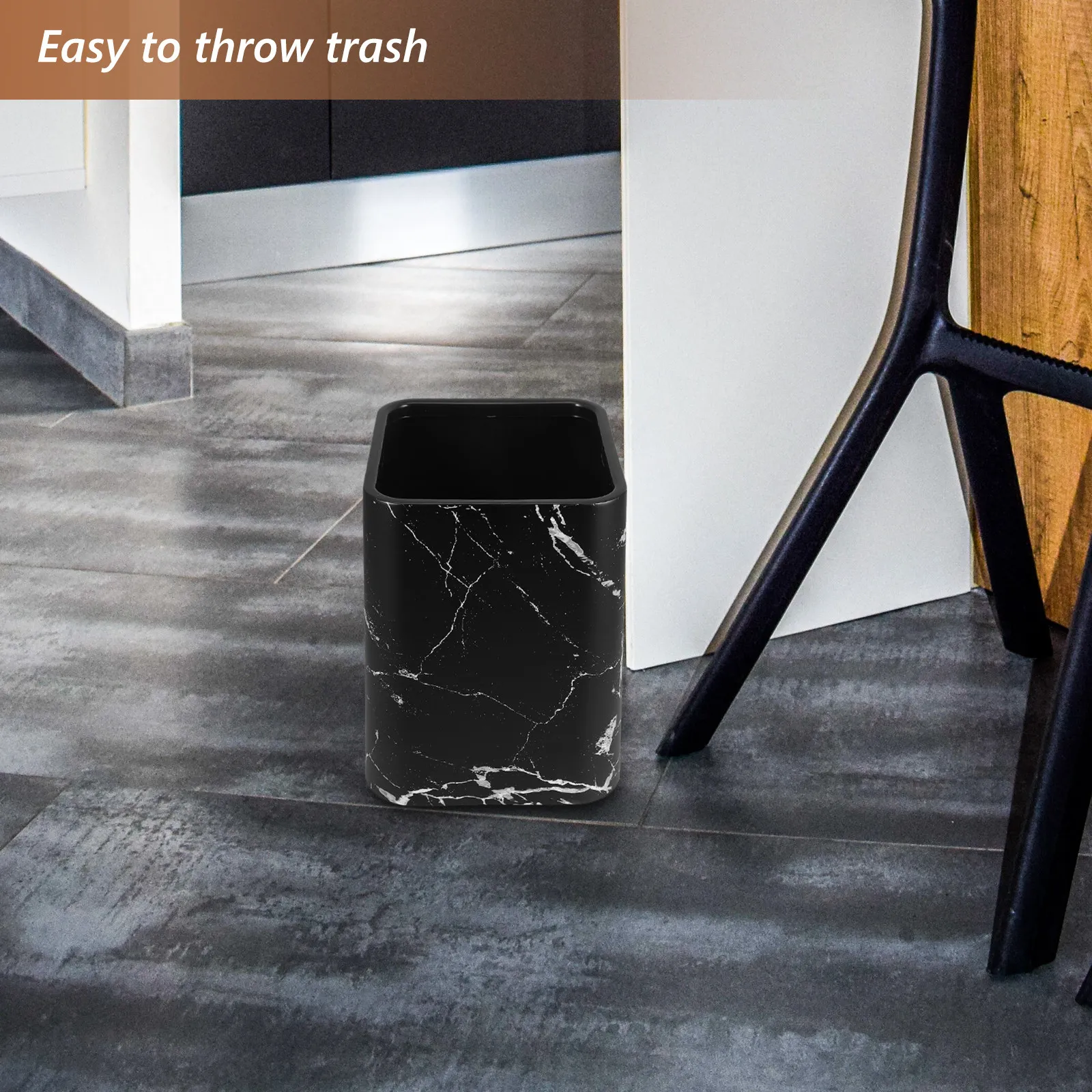 

Современное мусорное ведро из мрамора с двойным слоем, широким отверстием, прочным полипропиленовым корпусом для ванной, кухни, спальни, офиса, для утилизации отходов