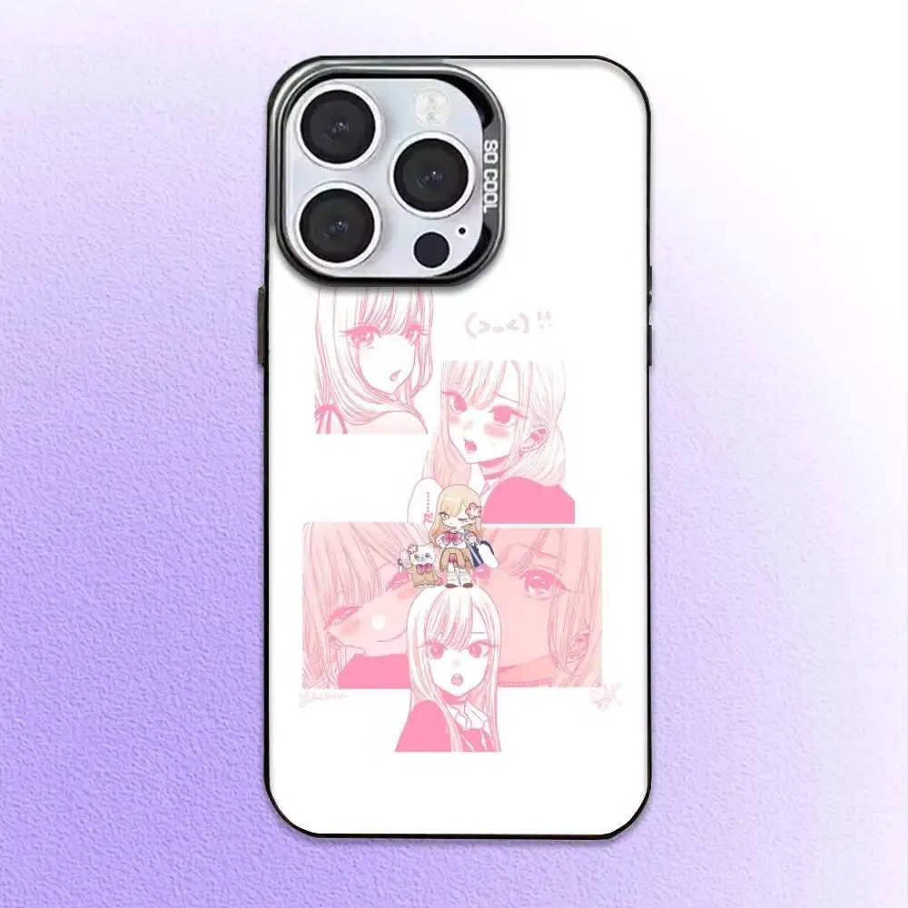 Kitagawa Marin Anime Handyhülle für iPhone17,16,15,14,13,12,11 Plus, Pro Max Black Candy Matte stoßfeste Abdeckung