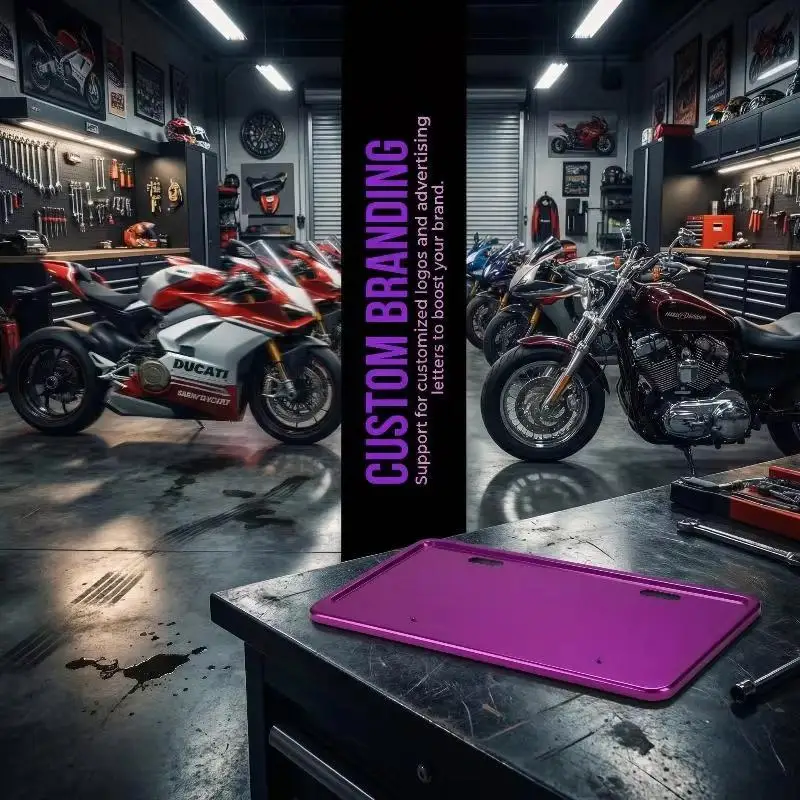 New CNC Aluminum Alloy Motorcycle License Plate Frame Rust Proof Thickened Multi Color Choices Fit All Standard Motorcycles