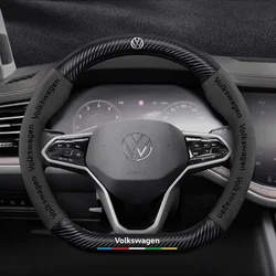 Leather Car Steering Wheel Cover for Volkswagen VW Golf 7 Mk7 Touran Up New Polo Jetta Passat B8 Tiguan Gti Gte Auto Accessories