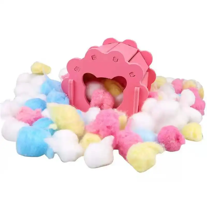 100Pcs/Bag Hamster Rat Mouse Colorful Winter Keep Warm Cotton Ball Cute Cage House Filler Supply Small Animals House DecorToys