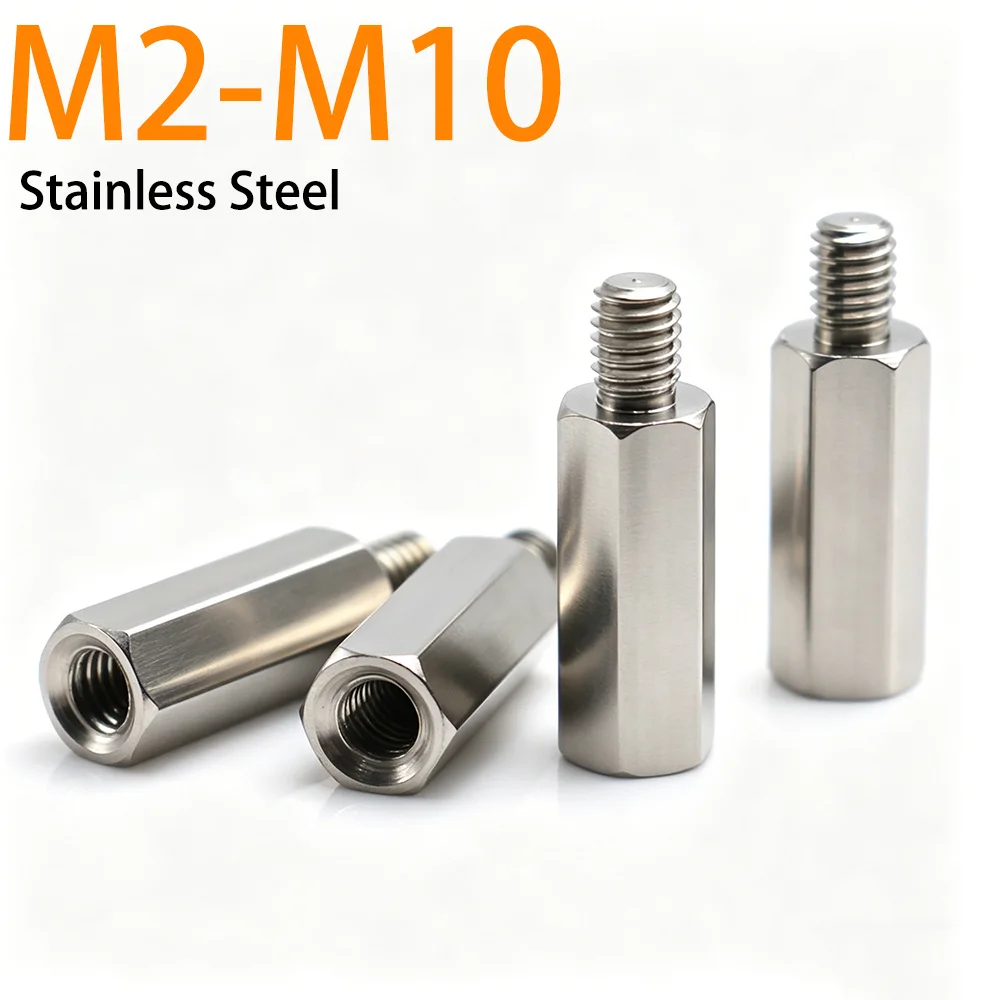 2-10pcs 303 Stainless Steel Male Female Hex Standoff Spacer PCB Motherboard Support Pillar Screw Post M2-M10