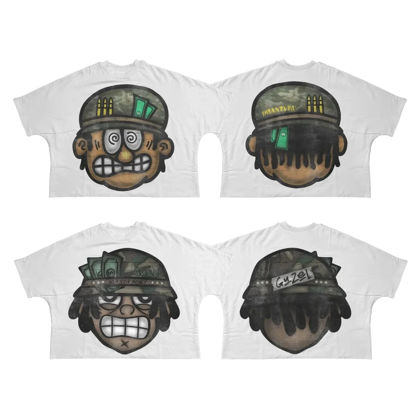 Y2K New Short Sleeve Men Women Harajuku Gothic Cartoon Characters Graphic Printed Oversized Hip Hop Cotton Material T Shirt