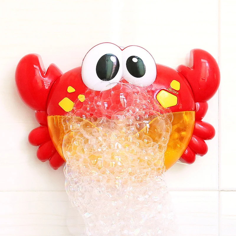 Outdoor Blowing Bubble Frog&Crabs Baby Bath Toy Bubble Maker Swimming Bathtub Soap Machine Toy for Children With Music Water Toy