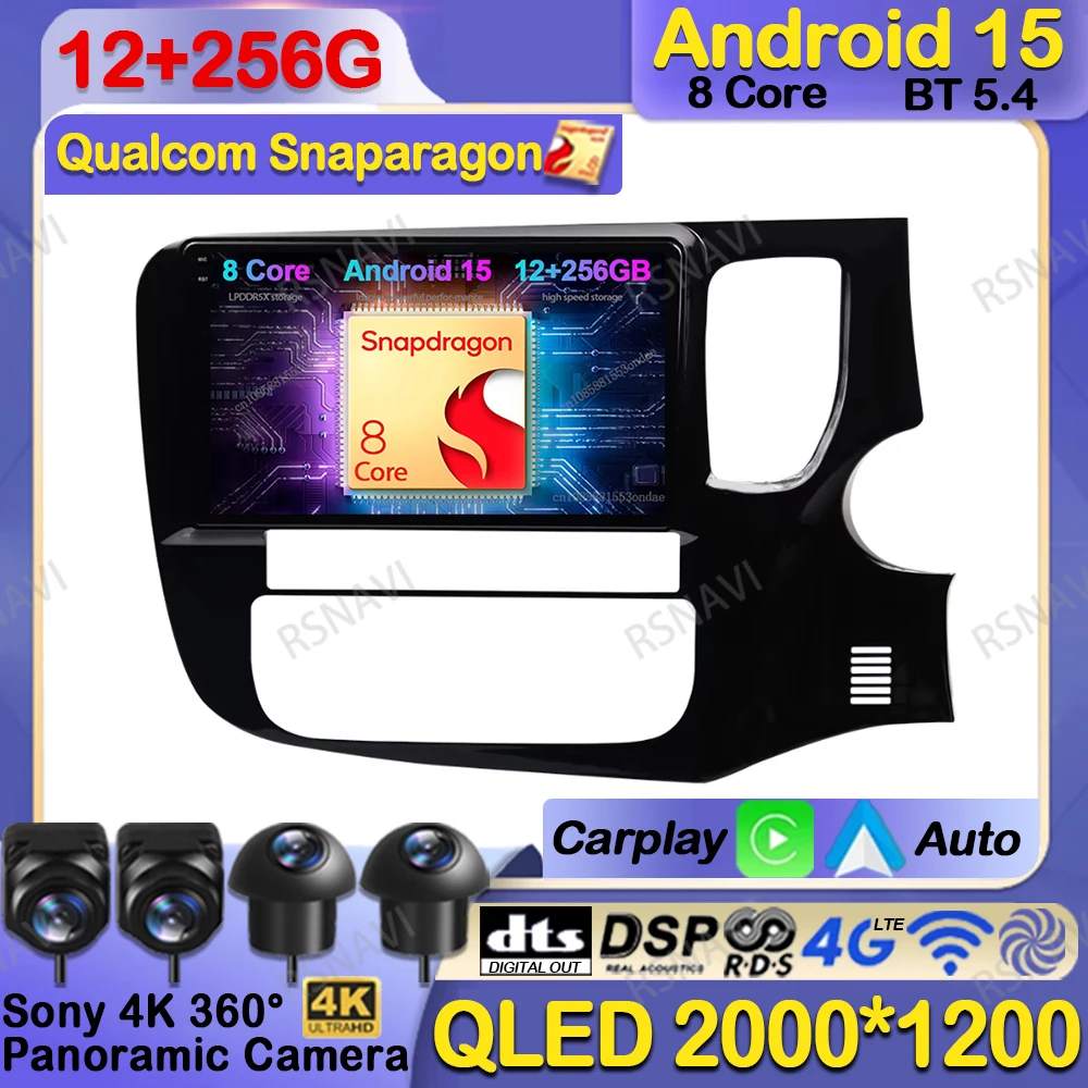 

Car Radio Android 15 For Mitsubishi Outlander 3 2012-2018 Viedo Player DVD QLED GPS 5G WIFI Head Unit Multimedia Navigation DSP