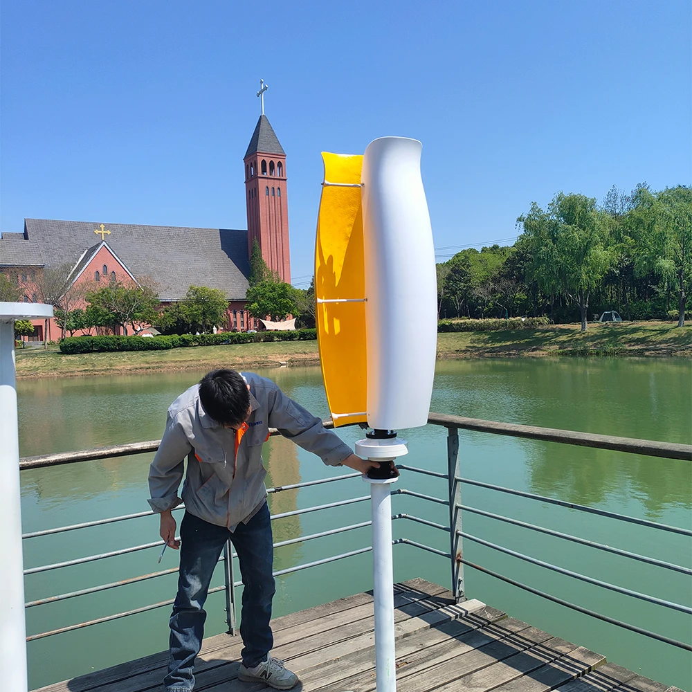 

10KW 8KW 24V Windmill 2-Blade Vertical Axis Wind Turbine Generator Garden Boat Wind Motor with controller and flange plate