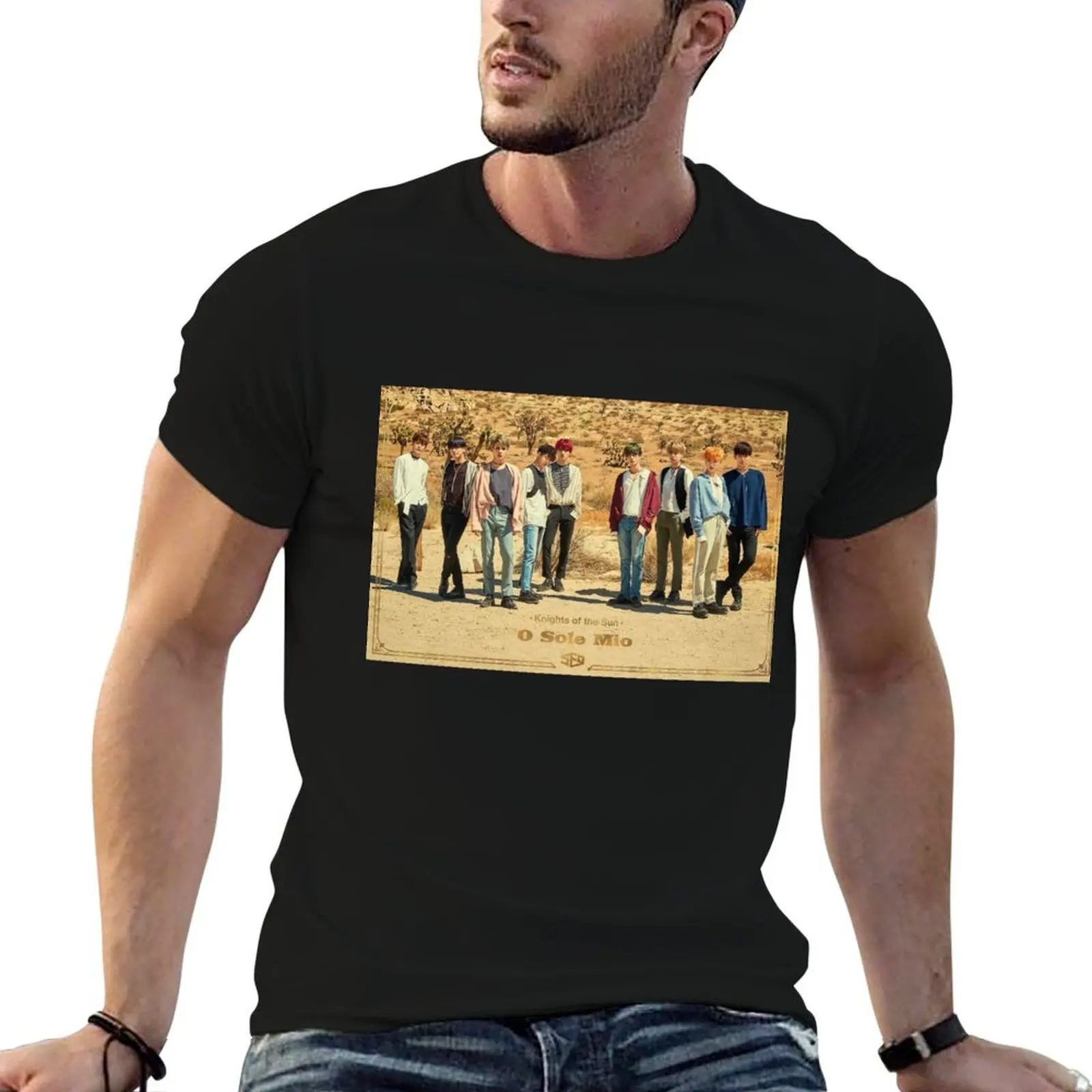 

o sole mio - knight of the sun SF9 T-Shirt t shirts cotton 100% cotton t shirt man T-Shirt