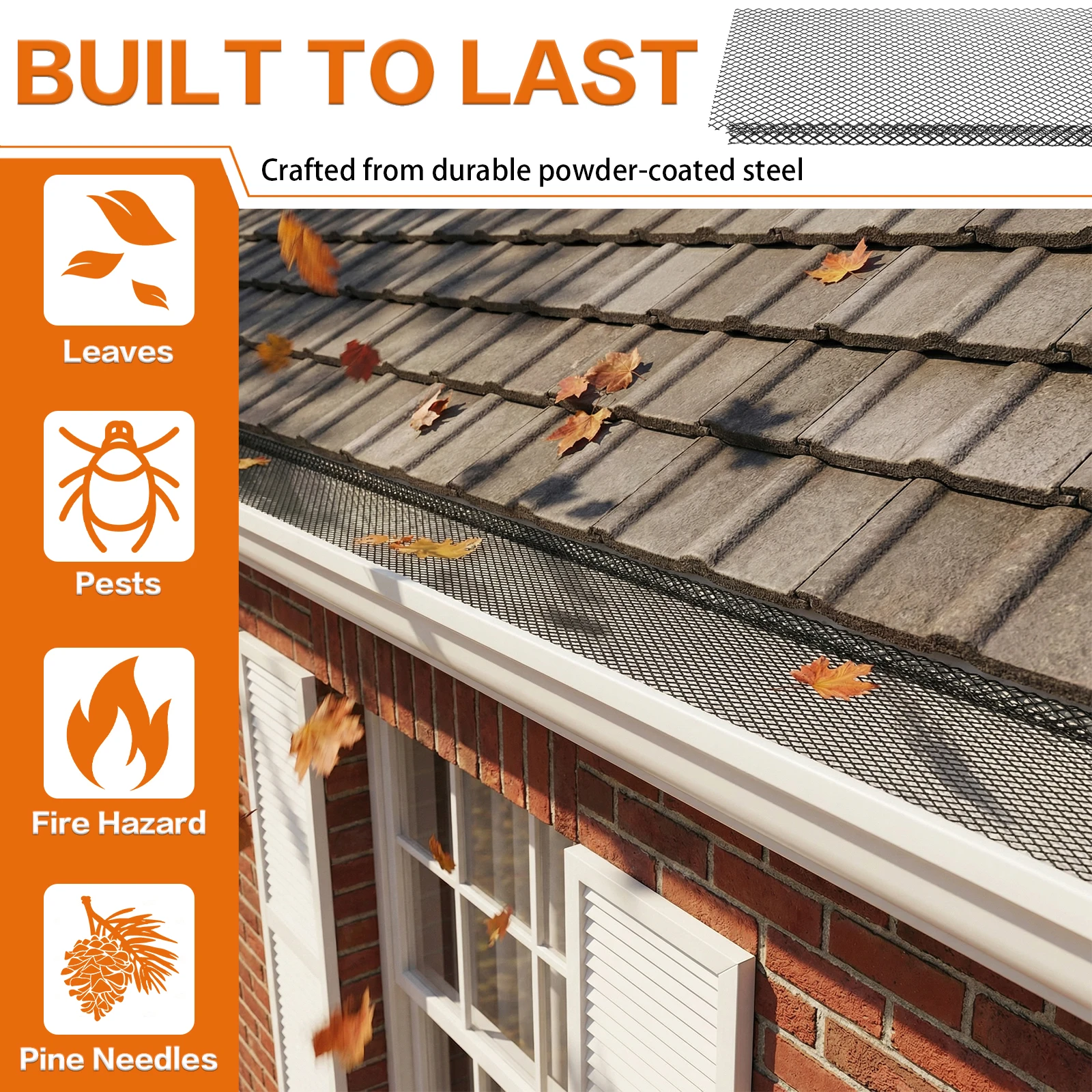 

70 шт. Защитная сетка для водосточных желобов из нержавеющей стали с микросеткой, 6 дюймов x 210 футов, для защиты от листьев на подъездных дорожках и в садах