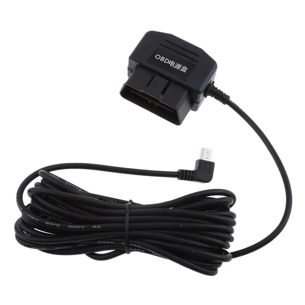 Car Power Adaptor Cable with Smart Chip Low Voltage Protection OBD Charger Step-down Converter for GPS Navigator