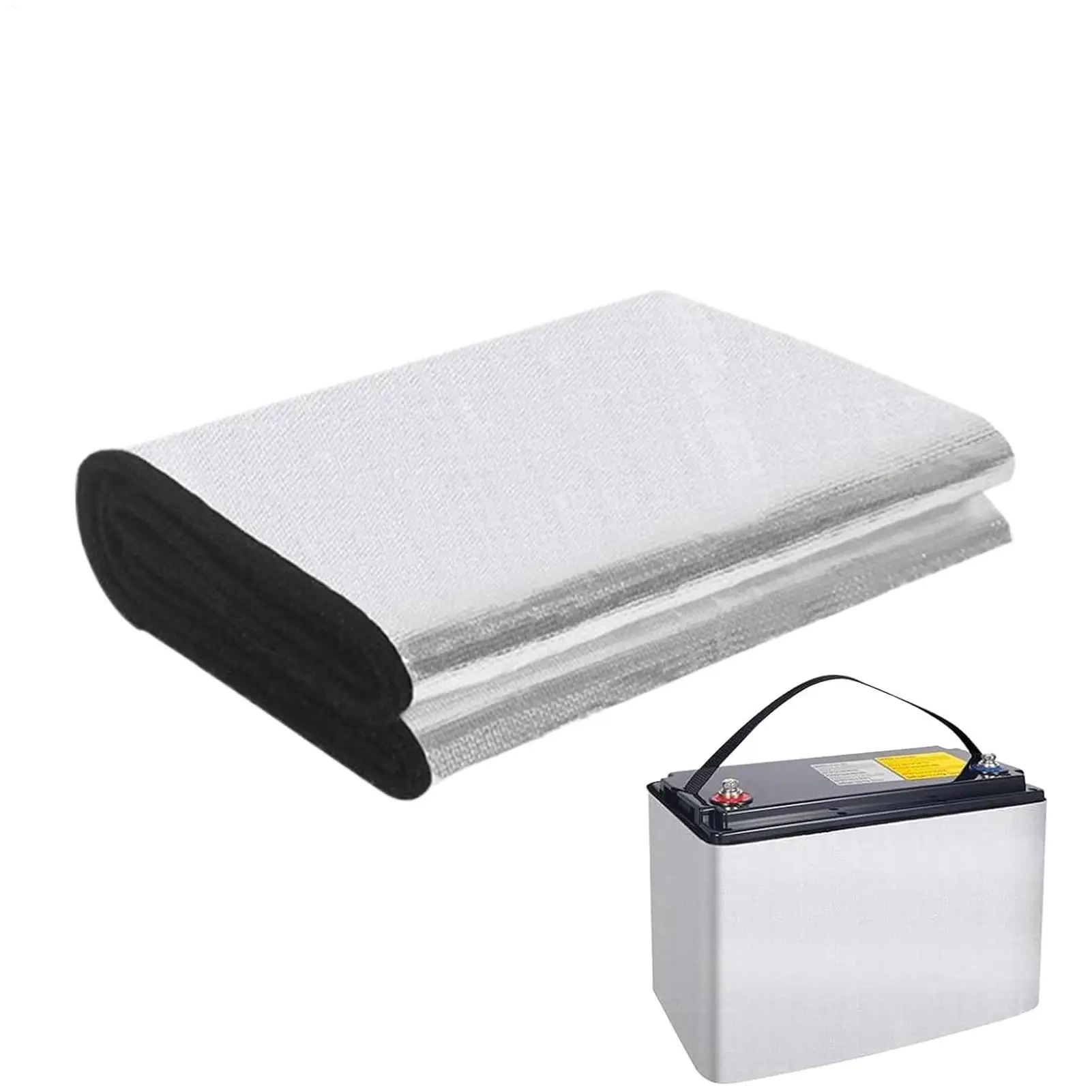 Fireproof Car Battery Cover Car Battery Insulated Sleeve Protector Insulation Car Battery Wrap For Trailer Marine Cold Weather